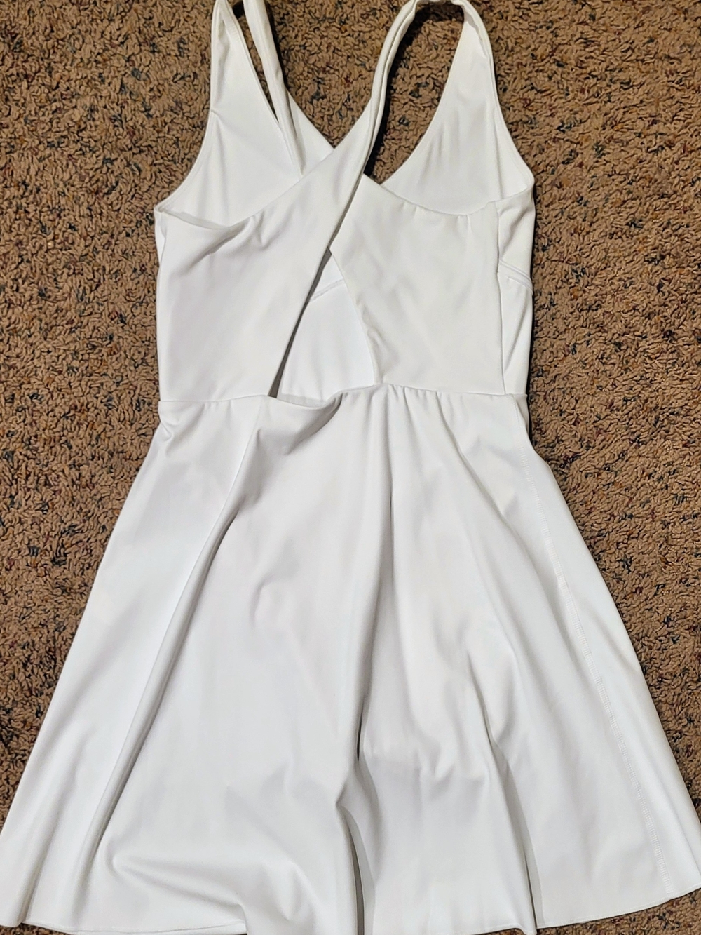 HALARA XS White Athletic Tennis Dress With Keyhole & Shorts W/Pockets - Picture 2 of 4